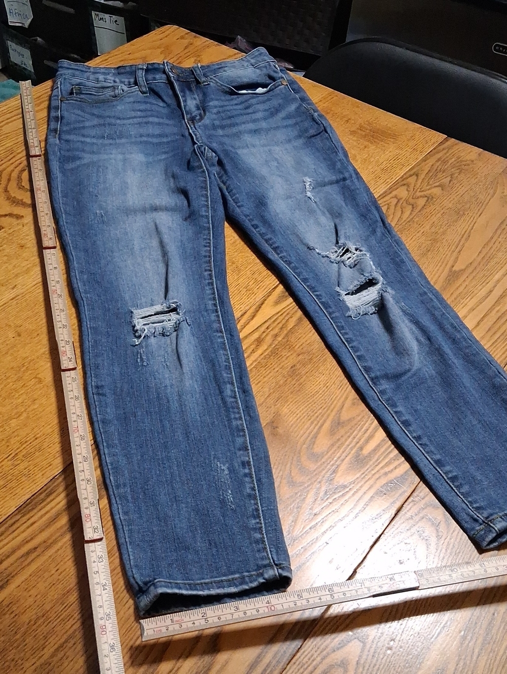 JUDY BLUE Jeans Womens 28 Denim Preowned Distressed RELAXED FIT Used Pants